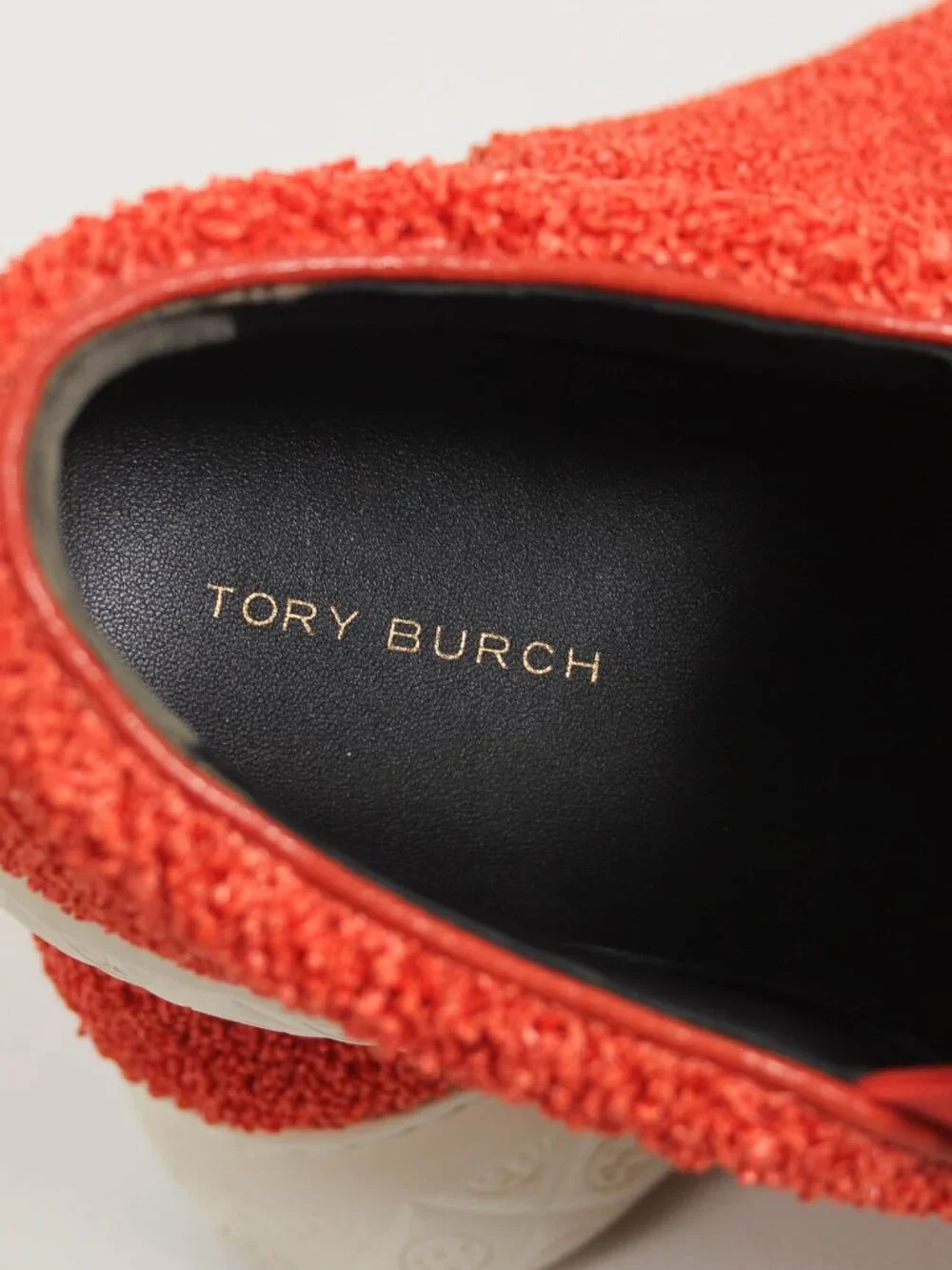 Tory Burch Orange Raffia Slip-On Sneakers Size 6.5
